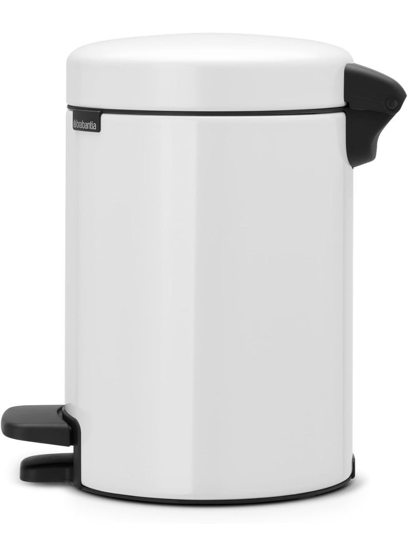 Brabantia 112126 NewIcon Pedal Bin with Plastic Inner Bucket, 3 Litre, White - Image 3